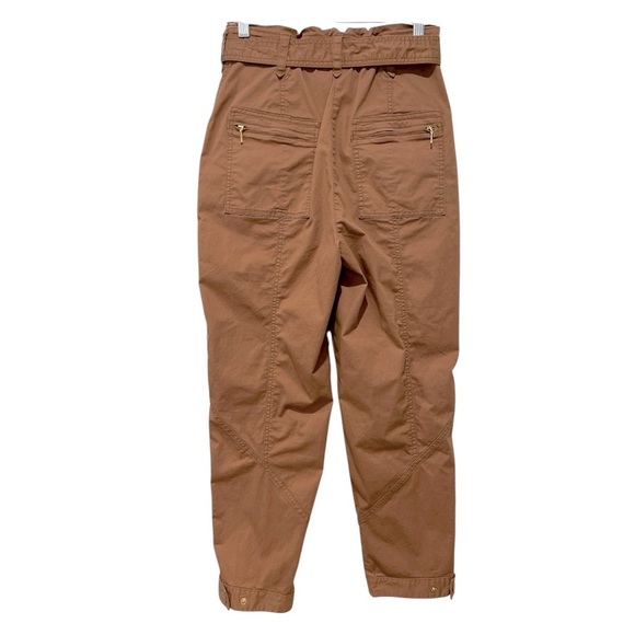 Anthropologie Ellie Embroidered Cotton Utility Pants with Belt 2 Tan - Picture 10 of 16